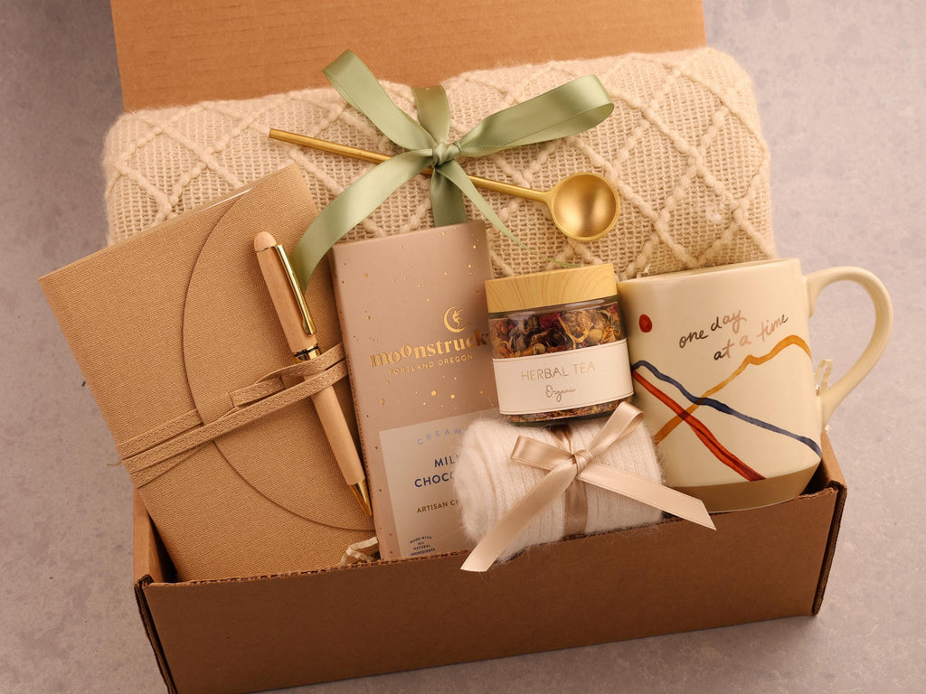 Sending a hug gift box, thinking of you, birthday gift, self care gift basket, warm and cozy, thank you gift box, get well soon