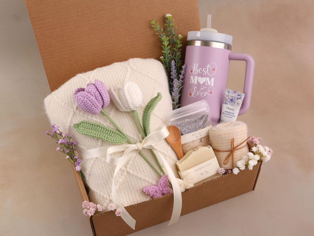 Crochet Mothers Day Gift box, Mothers Day Gift From Daughter, Gift For Mom, Best Mom Ever, Mothers Day Gift basket, Care Package for Mom